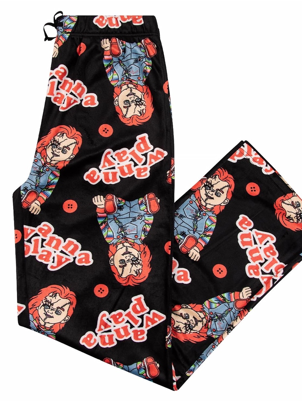 NWT Adult Large Black Chucky Print Pajama Pants - Super soft
